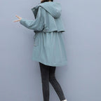 Exclusive Loose Casual Fashion Hooded Jacket — Army Brown — Size M — Top View