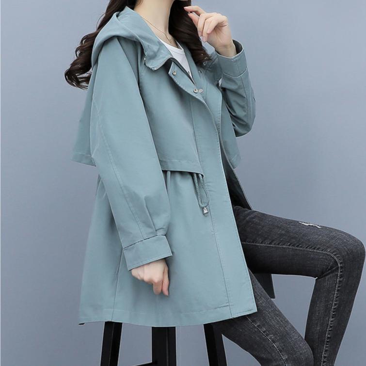 Exclusive Loose Casual Fashion Hooded Jacket — Army Brown — Size M — Back View