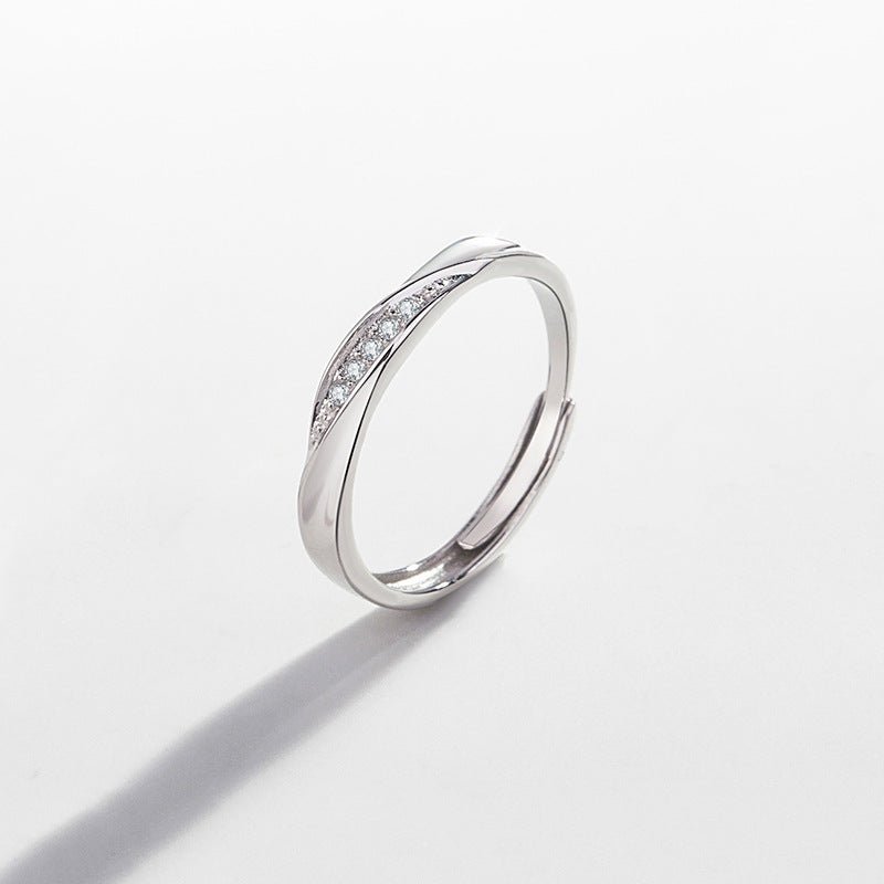 Exclusive Love Couple Ring — Love Style Man's Ring — Size Adjustable Opening — Front View