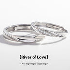 Exclusive Love Couple Ring — Love Style Man's Ring — Size Adjustable Opening — Top View