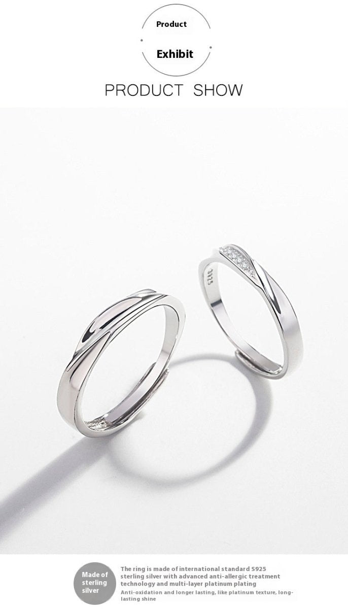 Exclusive Love Couple Ring — Love Style Man's Ring — Size Adjustable Opening — Alternate View 13