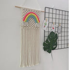 Exclusive Macrame Rainbow Hand-woven Tapestry Nordic Style — White — Lifestyle View