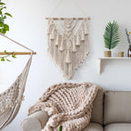 Exclusive Macrame Wall Hanging Boho — Beige — Side View