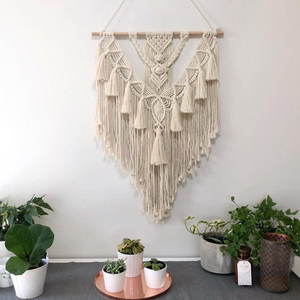 Exclusive Macrame Wall Hanging Boho — Beige — Front View