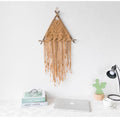 Exclusive Macrame Wall Hanging Nordic Indoor Wall Tapestry — Khaki — Front View