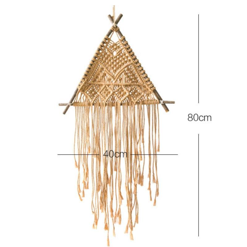 Exclusive Macrame Wall Hanging Nordic Indoor Wall Tapestry — Khaki — Alternate View 10