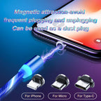 Exclusive LED Magnet Charger Type-C Cable — Colorful — Size IPhone — Side View