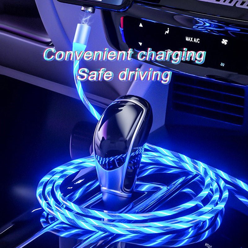 Exclusive LED Magnet Charger Type-C Cable — Colorful — Size IPhone — Front View