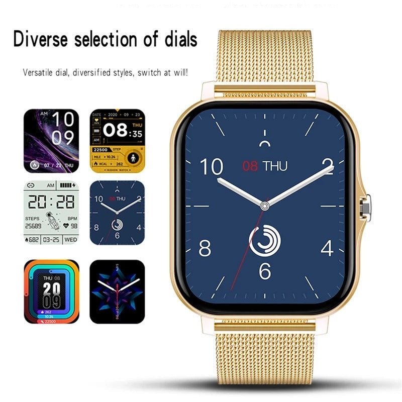 Exclusive Magnetic Charging Smartwatch Sports Model — Silver Steel — Side View