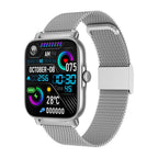 Exclusive Magnetic Charging Smartwatch Sports Model — Silver Steel — Back View