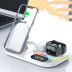 Exclusive Wireless Four-in-one Watch Charging Power Bank — White — Lifestyle View