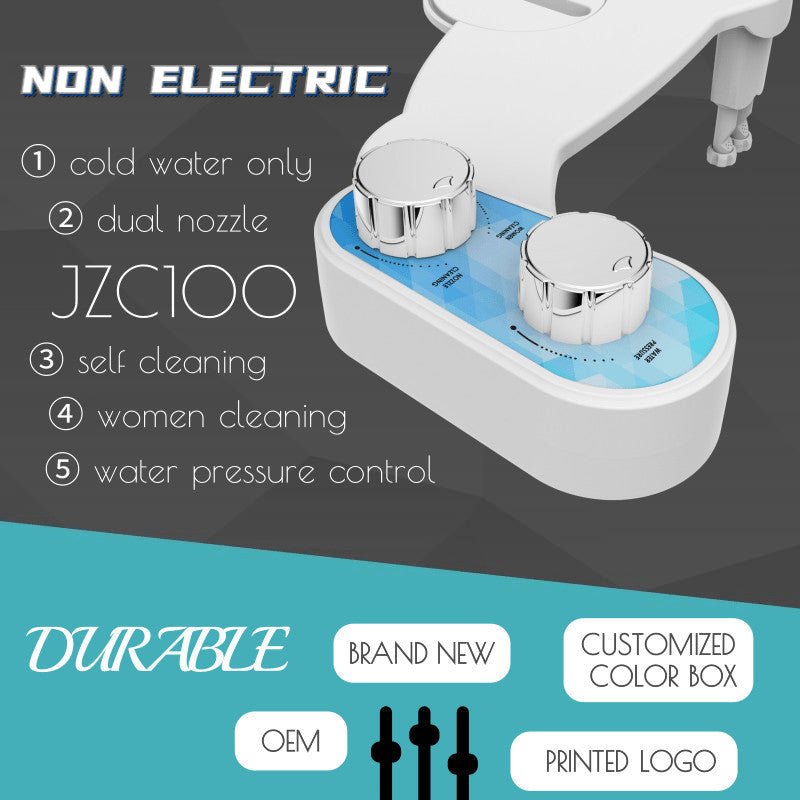 Exclusive Manually Adjustable Bidet And Mechanical Bidet — White — Top View