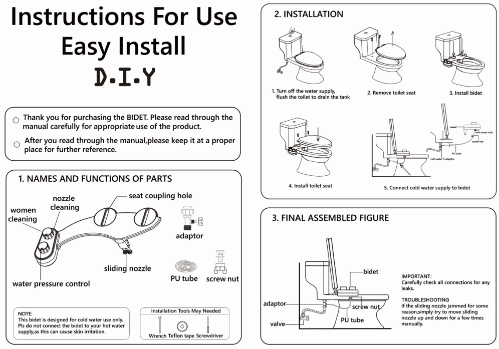 Exclusive Manually Adjustable Bidet And Mechanical Bidet — White — Alternate View 8