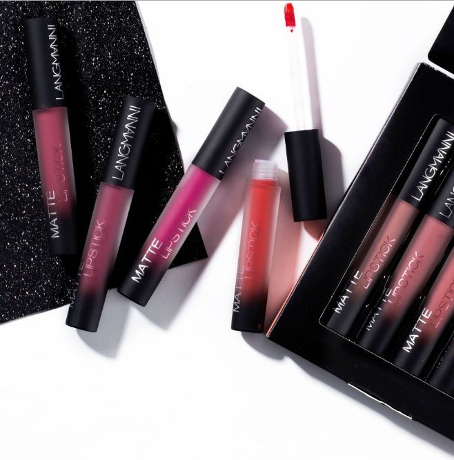 Exclusive Waterproof Long-lasting Velvet Lipstick Set — 1+3+4 — Top View