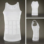 Exclusive Men's Body Shaper Vest – Tummy Control Compression Undershirt — Black — Size 2XL — Width 1 pcs — Side View