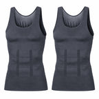 Exclusive Men's Body Shaper Vest – Tummy Control Compression Undershirt — Black — Size 2XL — Width 1 pcs — Alternate View 9