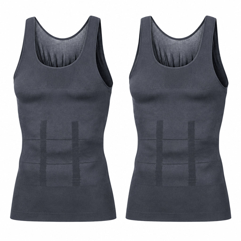 Exclusive Men's Body Shaper Vest – Tummy Control Compression Undershirt — Black — Size 2XL — Width 1 pcs — Alternate View 9