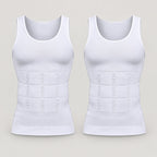 Exclusive Men's Body Shaper Vest – Tummy Control Compression Undershirt — Black — Size 2XL — Width 1 pcs — Lifestyle View