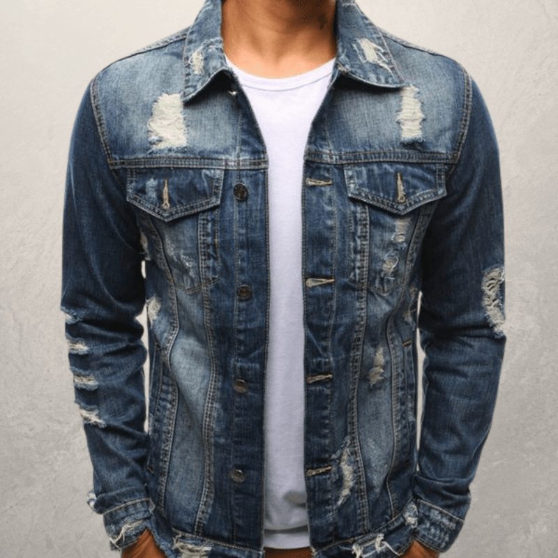 Exclusive Men Jeans Jacket — Black — Size 3XL — Alternate View 8