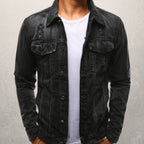 Exclusive Men Jeans Jacket — Black — Size 3XL — Alternate View 7