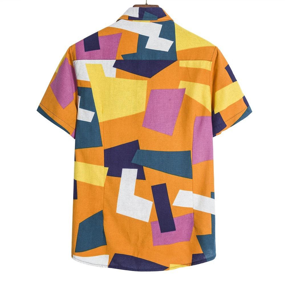 Exclusive Men s Geometric Print Shirt — Blue — Size 2XL — Alternate View 8