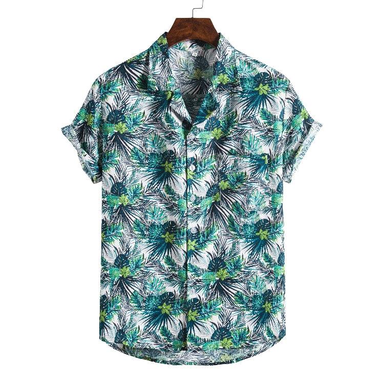 Exclusive Men Short sleeved beach shirts — 10Style — Size 3XL — Back View