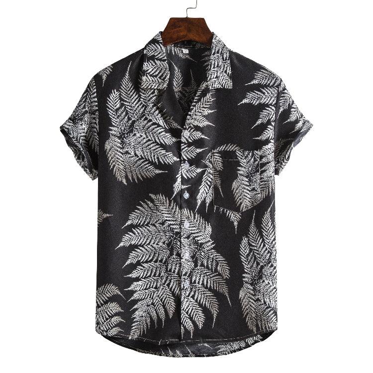 Exclusive Men Short sleeved beach shirts — 10Style — Size 3XL — Side View