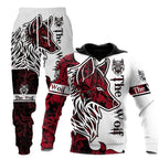 Exclusive Men Sportswear Hooded Sweatsuit Set — Set eight — Size 5XL — Front View
