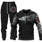 Exclusive Men Sportswear Hooded Sweatsuit Set — Set eight — Size 5XL — Top View