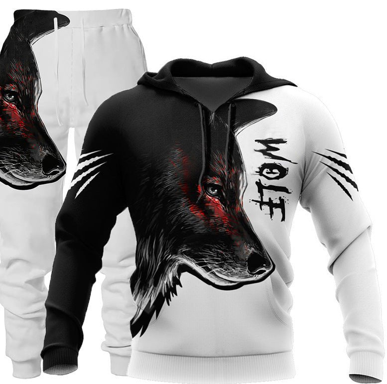 Exclusive Men Sportswear Hooded Sweatsuit Set — Set eight — Size 5XL — Lifestyle View