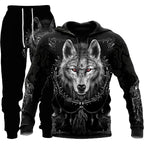 Exclusive Men Sportswear Hooded Sweatsuit Set — Set eight — Size 5XL — Back View