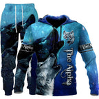 Exclusive Men Sportswear Hooded Sweatsuit Set — Set eight — Size 5XL — Side View