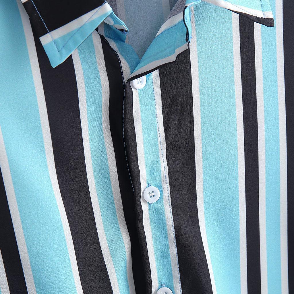 Exclusive Men’s Stripe Shirts | Classic & Versatile Style — 3XL — Size Blue — Top View