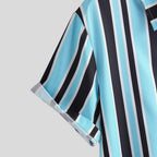 Exclusive Men’s Stripe Shirts | Classic & Versatile Style — 3XL — Size Blue — Back View