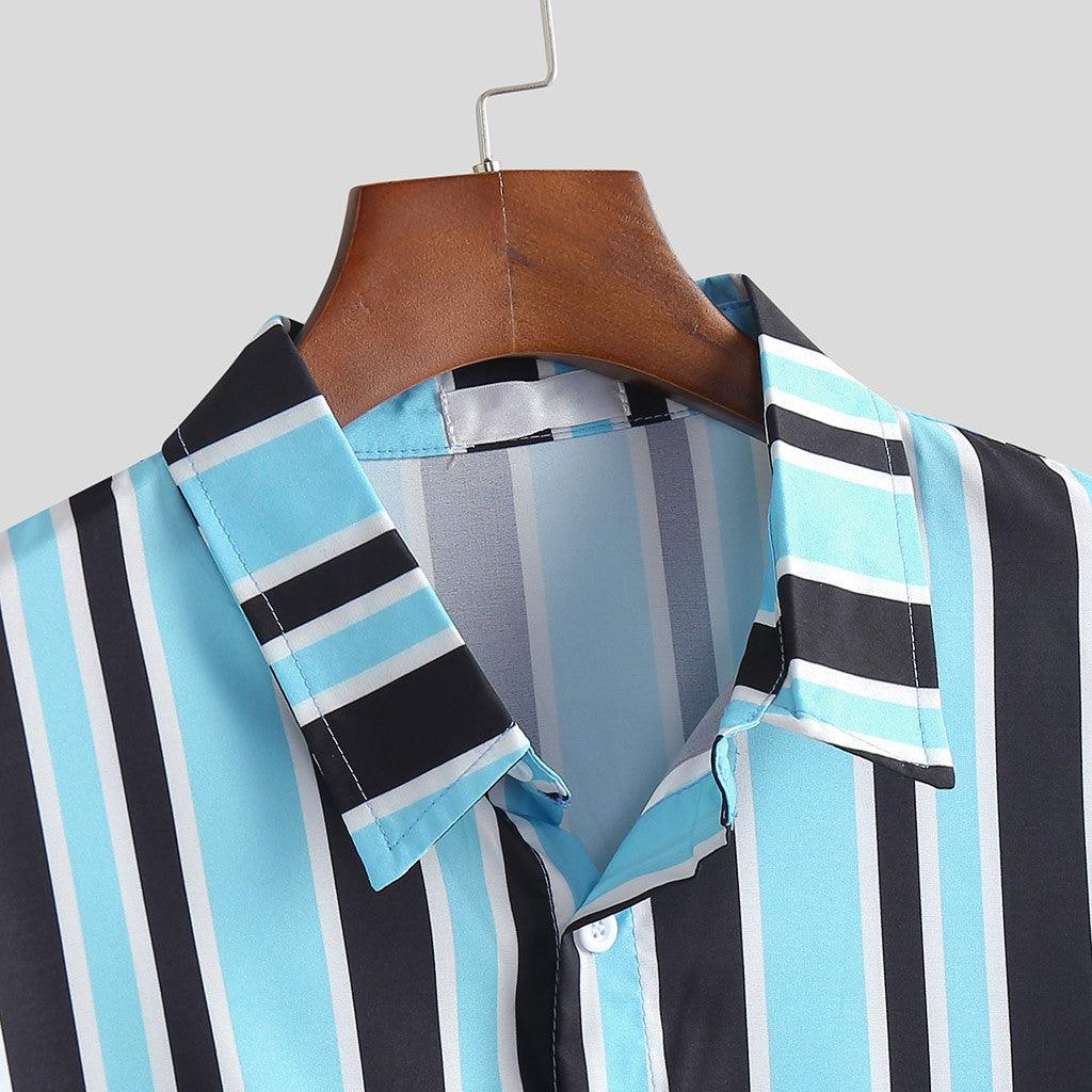Exclusive Men’s Stripe Shirts | Classic & Versatile Style — 3XL — Size Blue — Detail View