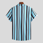 Exclusive Men’s Stripe Shirts | Classic & Versatile Style — 3XL — Size Blue — Side View