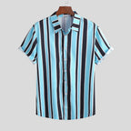Exclusive Men’s Stripe Shirts | Classic & Versatile Style — 3XL — Size Blue — Front View