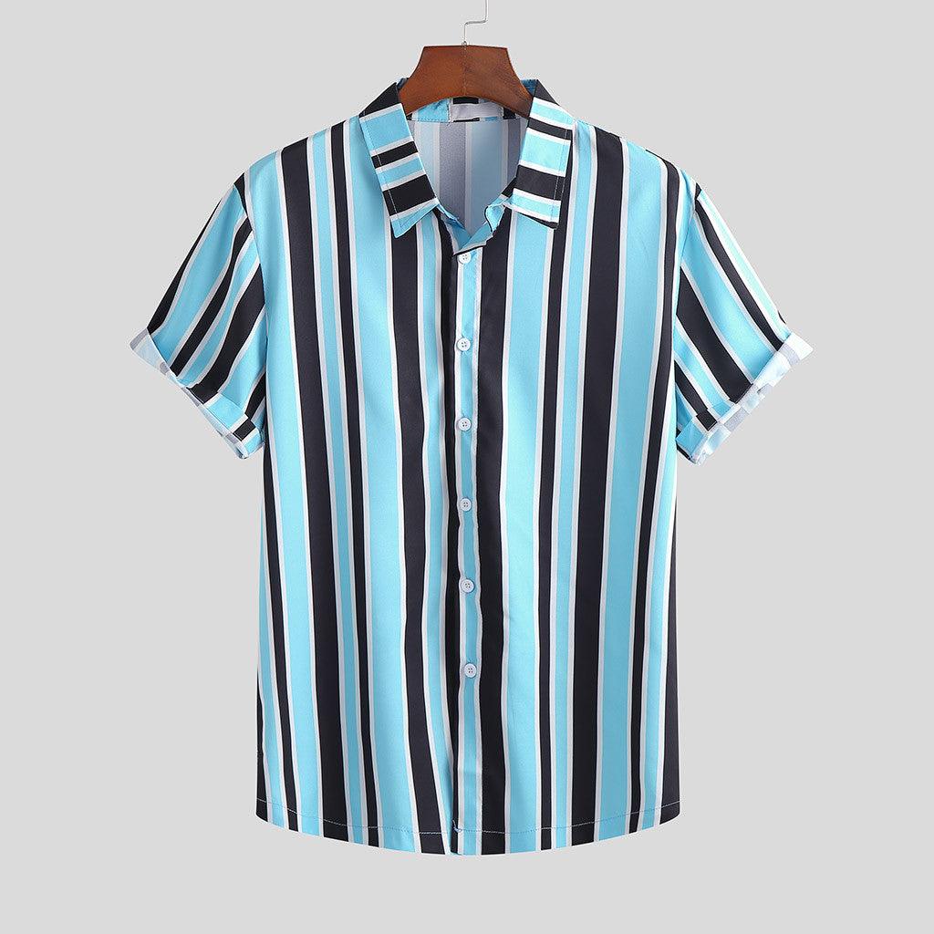Exclusive Men’s Stripe Shirts | Classic & Versatile Style — 3XL — Size Blue — Front View
