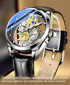 Exclusive Men Skeleton Watch | Automatic Mechanical Transparent — All gold steel — Alternate View 17