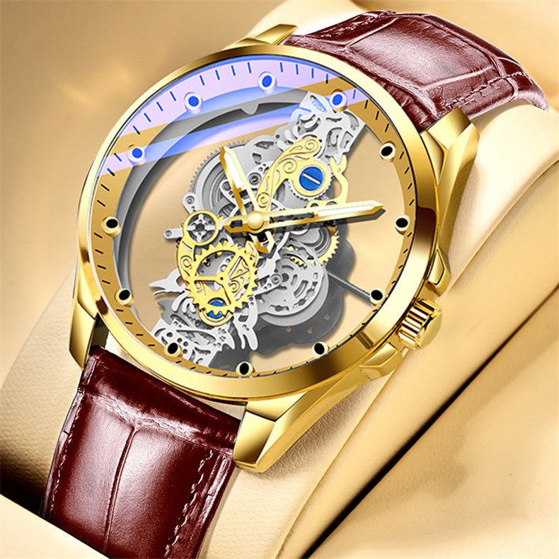 Exclusive Men Skeleton Watch | Automatic Mechanical Transparent — All gold steel — Alternate View 22