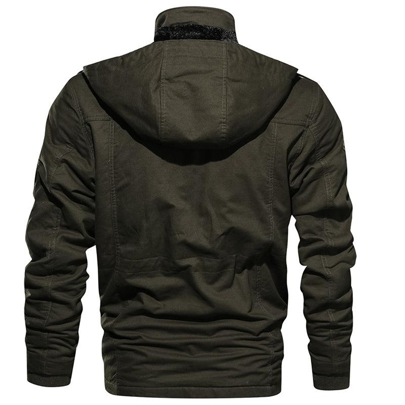 Exclusive Warm Fleece Winter Jacket for Men — Army Green — Size USA 3XL — Alternate View 9