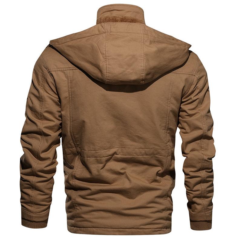 Exclusive Warm Fleece Winter Jacket for Men — Army Green — Size USA 3XL — Lifestyle View