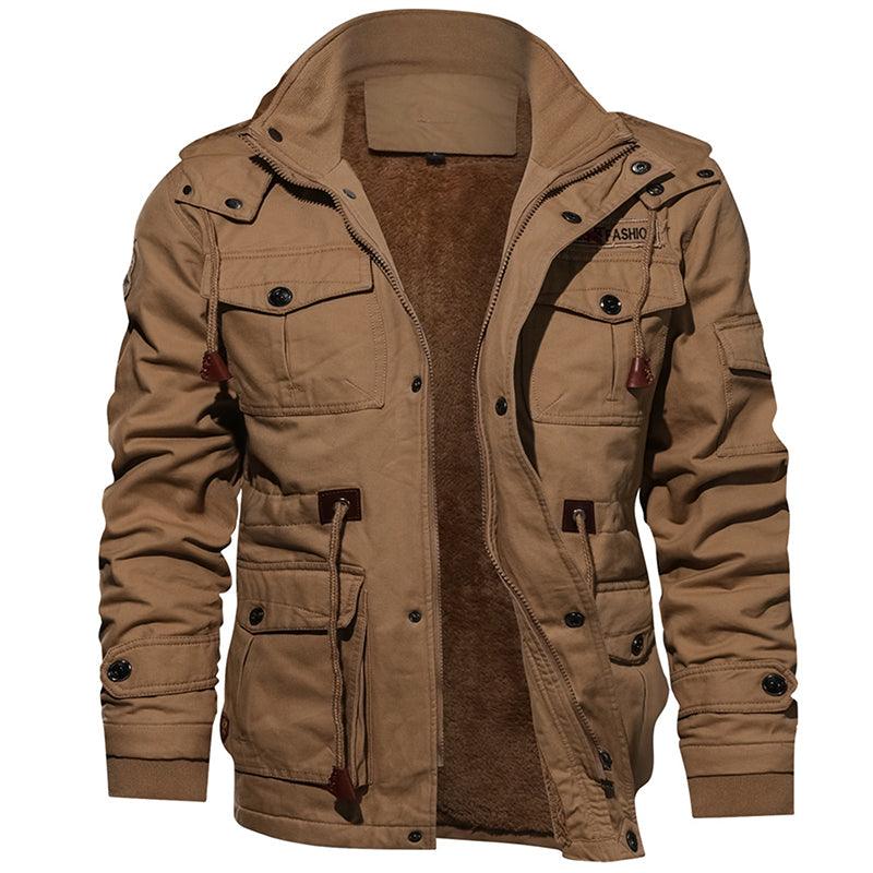 Exclusive Warm Fleece Winter Jacket for Men — Army Green — Size USA 3XL — Alternate View 12