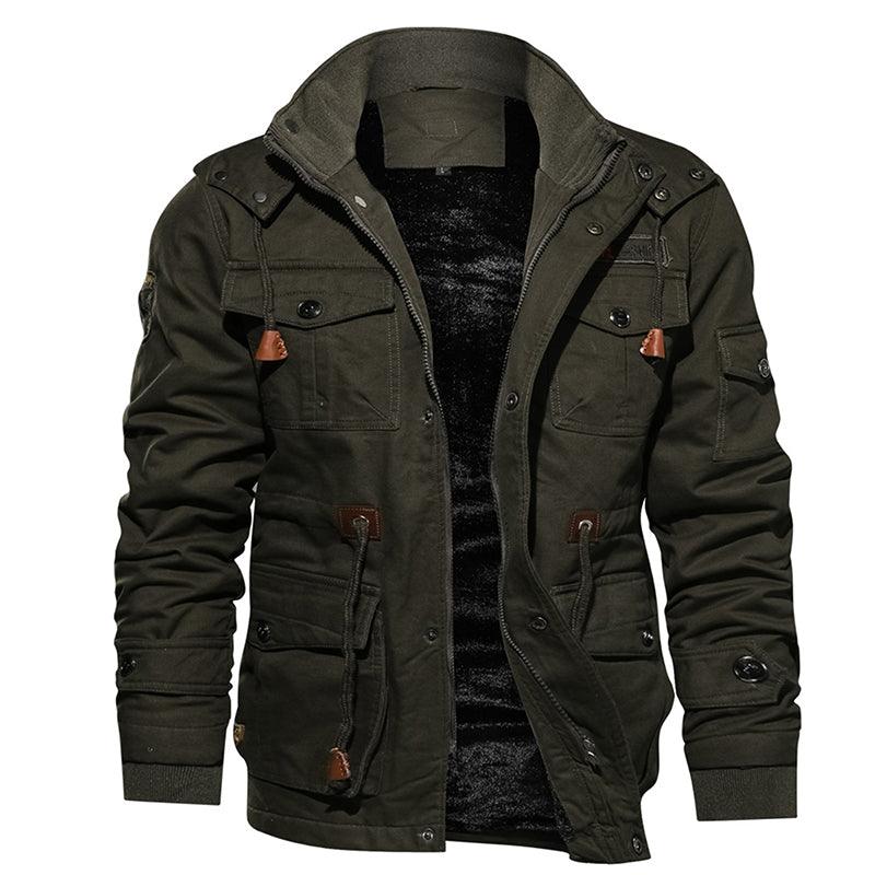 Exclusive Warm Fleece Winter Jacket for Men — Army Green — Size USA 3XL — Alternate View 7