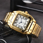 Exclusive Men's 3-pin Quartz Square All-steel Watch — Style 1 — Back View