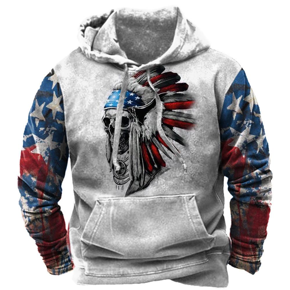 Exclusive Men's 3D Printed Hooded Pocket Sweatshirt — CD2310077704 — Size 2XL — Front View
