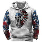 Exclusive Men's 3D Printed Hooded Pocket Sweatshirt — CD2310077704 — Size 2XL — Front View