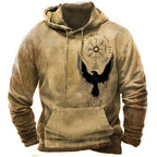 Exclusive Men's 3D Printed Hooded Pocket Sweatshirt — CD2310077704 — Size 2XL — Top View
