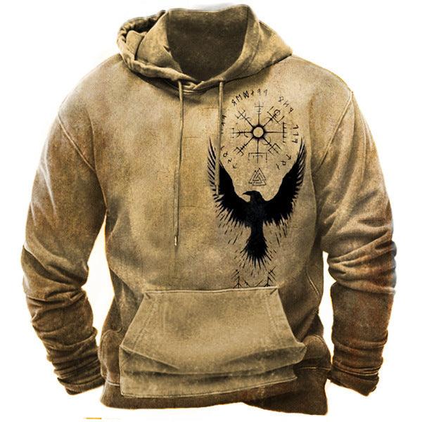 Exclusive Men's 3D Printed Hooded Pocket Sweatshirt — CD2310077704 — Size 2XL — Top View