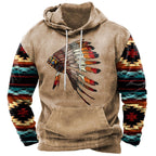 Exclusive Men's 3D Printed Hooded Pocket Sweatshirt — CD2310077704 — Size 2XL — Back View